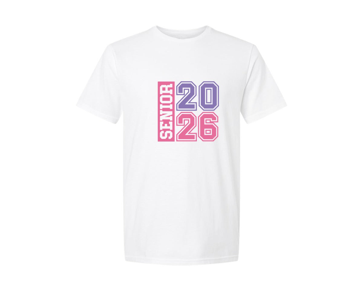 brand:Generic|color:White|Senior 2026 Class Of 2026 8 Graphic T-Shirt