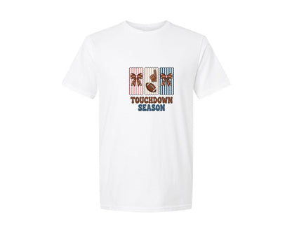 brand:Generic|color:White|Touchdown Season American Football 2 Graphic T-Shirt