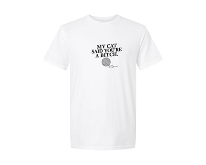 brand:Generic|color:White|Cat Yarn Lover Funny Cat Graphic T-Shirt