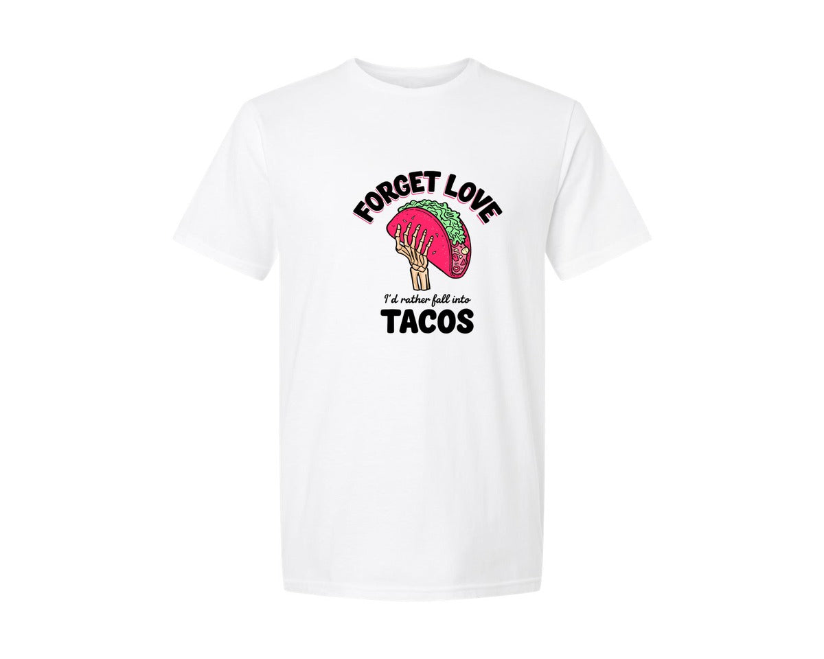 brand:Generic|color:White|Fall Into Tacos Valentines Day 2 Graphic T-Shirt