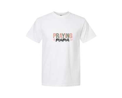 brand:Comfort Colors|color:White|Praying Mama Easter Hand Lettered Graphic T-Shirt