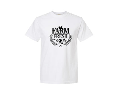 brand:Comfort Colors|color:White|Farm Fresh Eggs T Shirt Design Silhouet Graphic T-Shirt