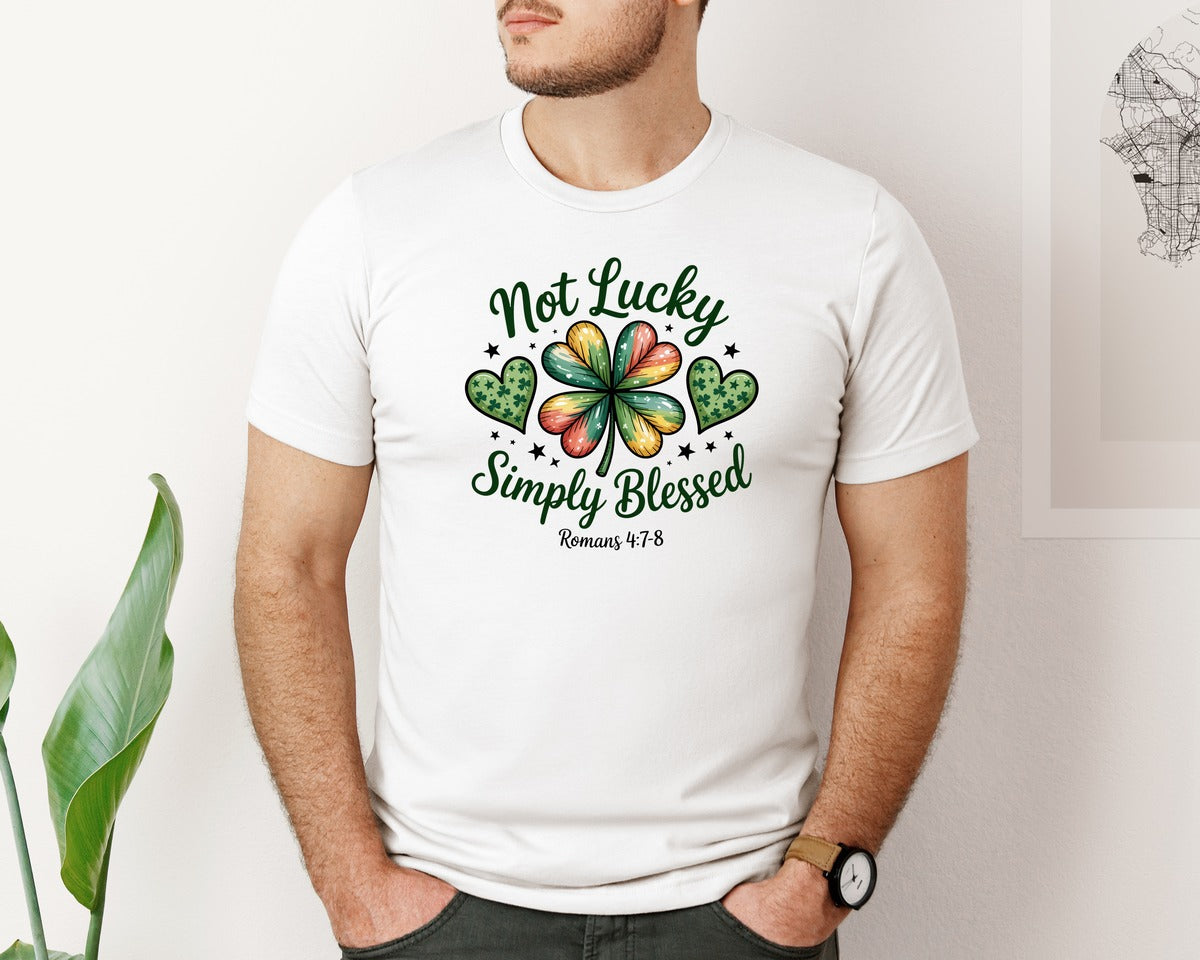 brand:Bella Canvas|color:White|Saint Patrick Lucky Christian Graphic T-Shirt