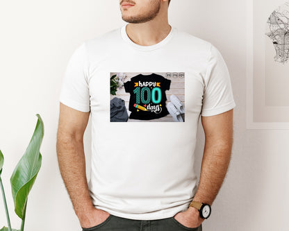 brand:Bella Canvas|color:White|100 Days Of School Shirt 10 Graphic T-Shirt