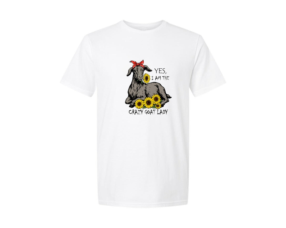 brand:Generic|color:White|Funny Goat Lover T Shirt Design Graphic T-Shirt