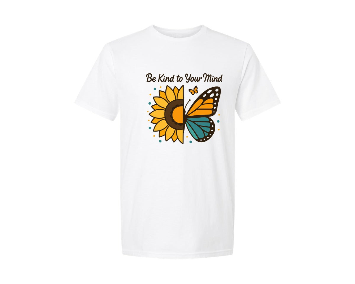 brand:Generic|color:White|Be Kind To Your Mind Mental Health 33 Graphic T-Shirt