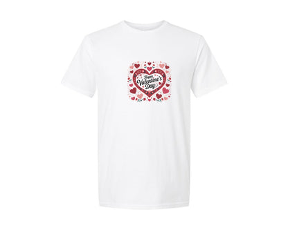 brand:Generic|color:White|Happy Valentines Day Heart 8 Graphic T-Shirt