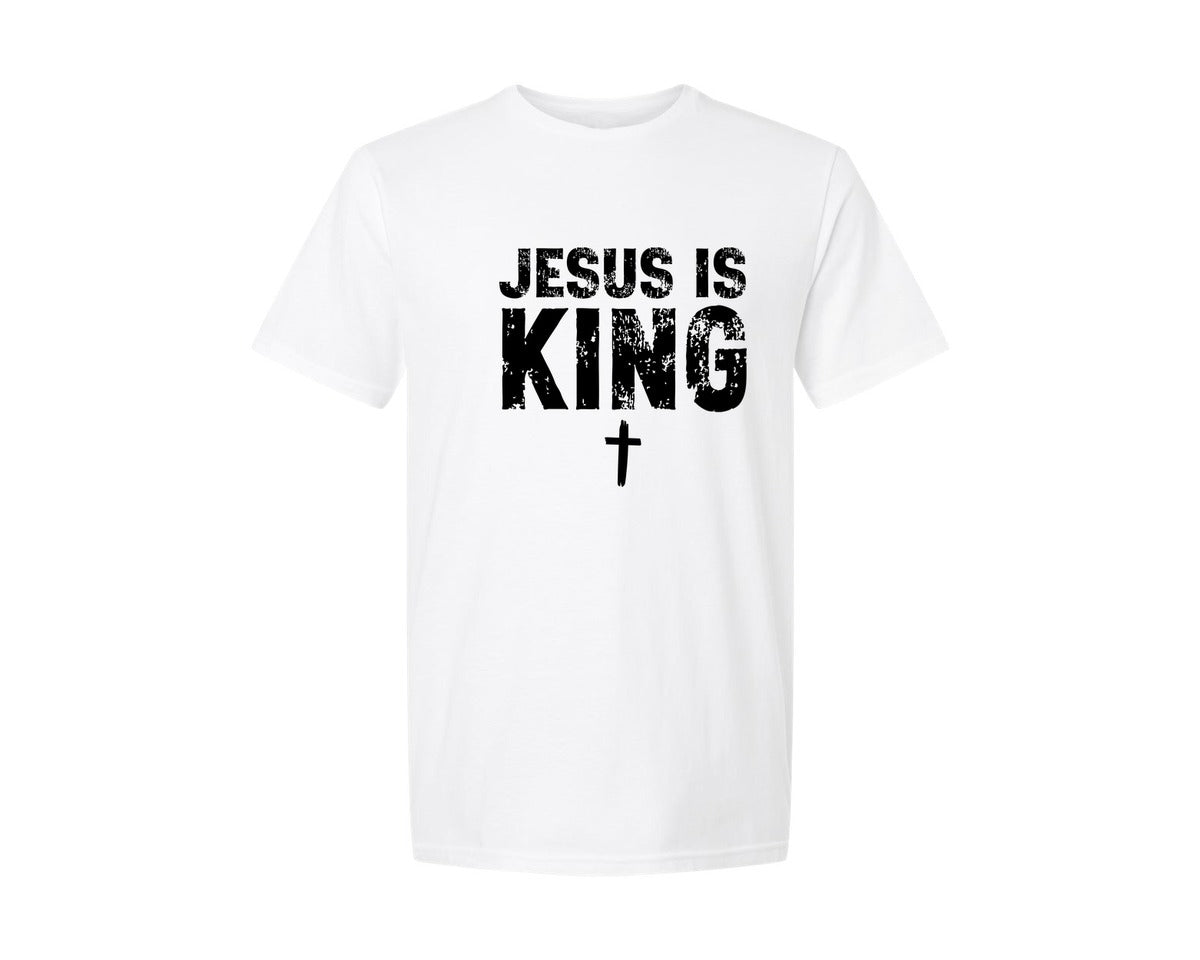 brand:Generic|color:White|Jesus Is King Religious Scripture 5 Graphic T-Shirt