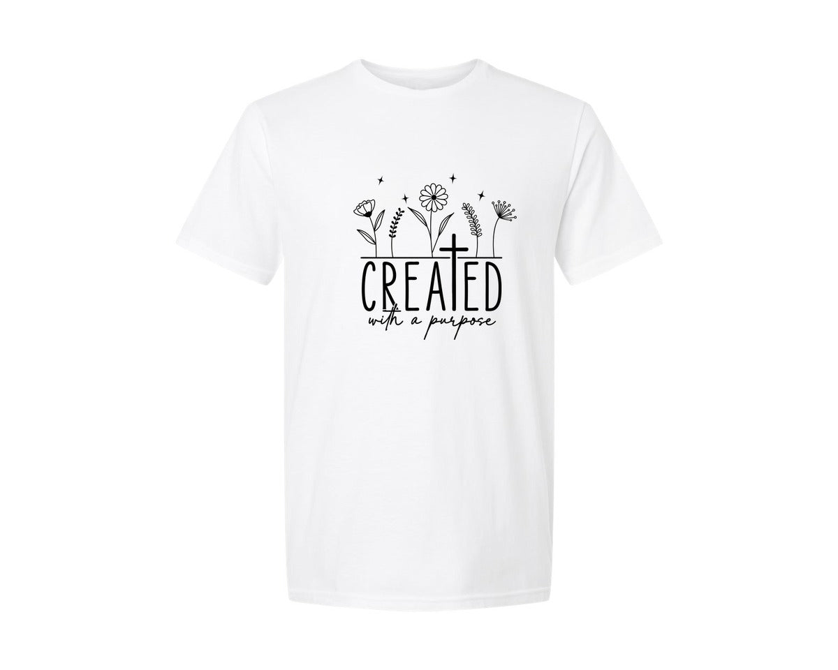 brand:Generic|color:White|Created With A Purpose 4 Graphic T-Shirt
