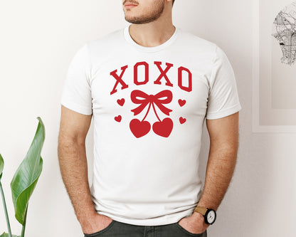 brand:Bella Canvas|color:White|Xoxo Valentine Graphic T-Shirt