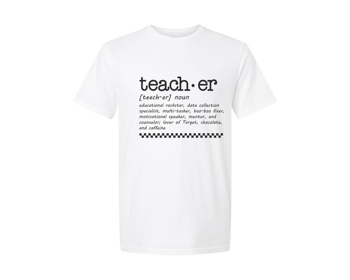 brand:Generic|color:White|Teacher Words Teacher Graphic T-Shirt