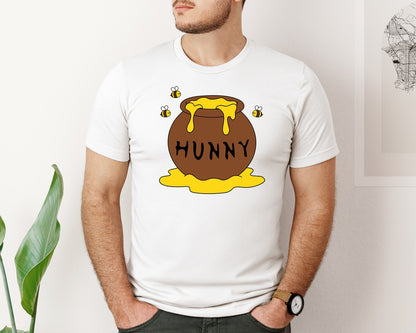 brand:Bella Canvas|color:White|Hunny Pot Honey Jar For Bee Lovers Graphic T-Shirt