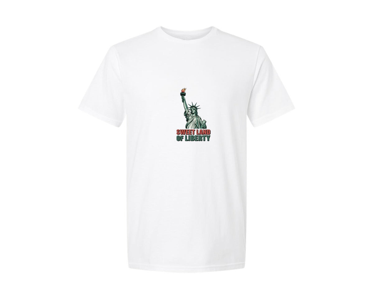 brand:Generic|color:White|Sweetland Of Liberty 4Th Of July 2 Graphic T-Shirt