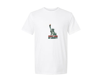 brand:Generic|color:White|Sweetland Of Liberty 4Th Of July 2 Graphic T-Shirt