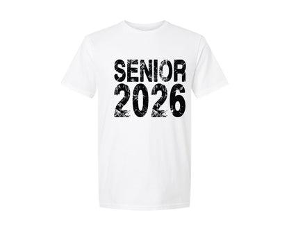 brand:Generic|color:White|Distressed Senior 2026 Graduation Graphic T-Shirt