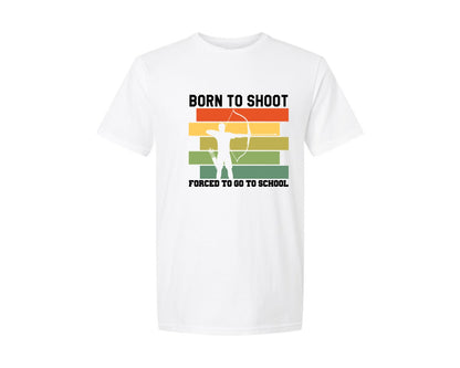 brand:Generic|color:White|Born To Shoot Archery Graphic T-Shirt