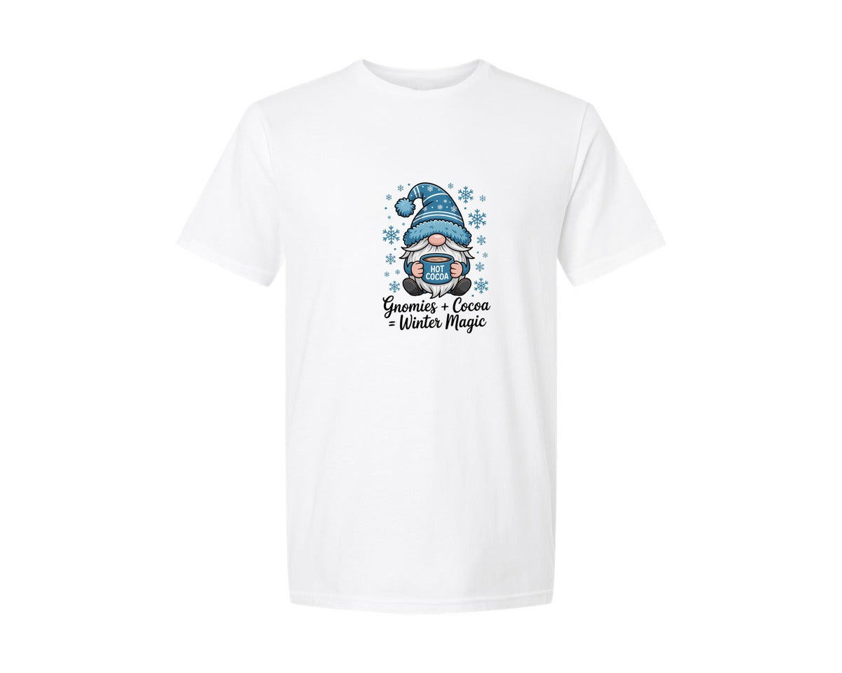 brand:Generic|color:White|Snuggle Up Gnomies Its Cold Outside 4 Graphic T-Shirt