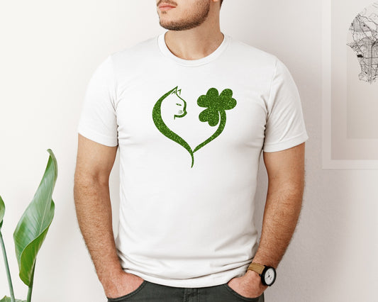 Cat Shamrock St Patricks Day Graphic T-Shirt