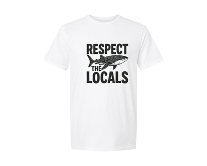 brand:Generic|color:White|Respect The Locals Whale Shark Summer Graphic T-Shirt
