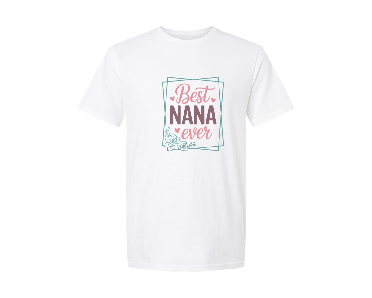 brand:Generic|color:White|Best Nana Ever 12 Graphic T-Shirt