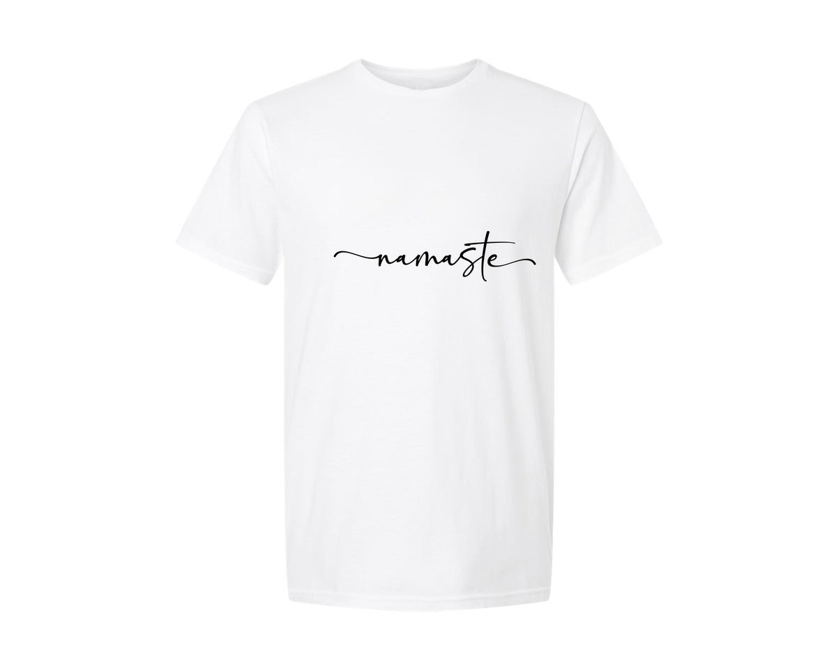 brand:Generic|color:White|Namaste Yoga Mandala Graphic T-Shirt