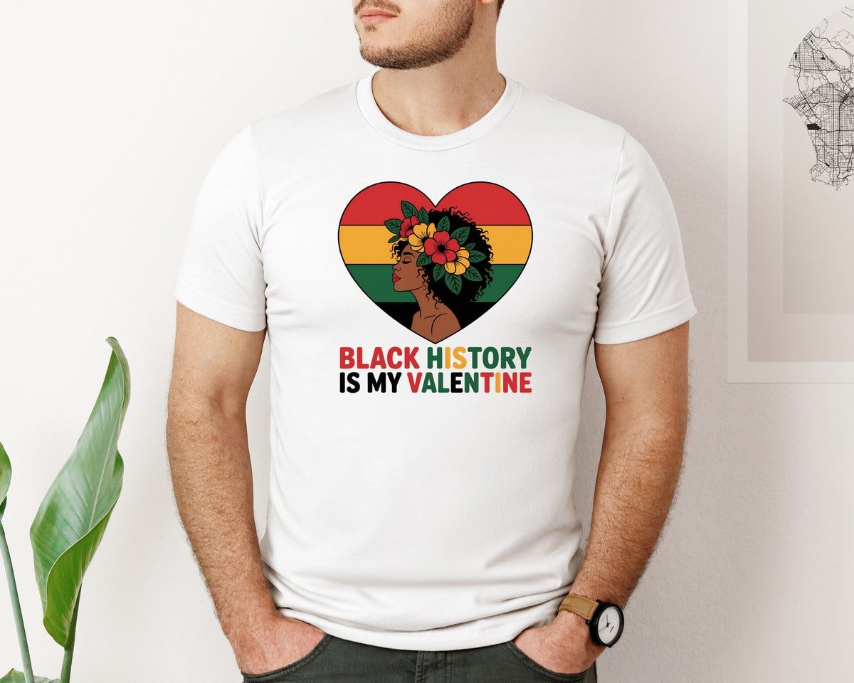 brand:Bella Canvas|color:White|Black History Valentine Graphic T-Shirt