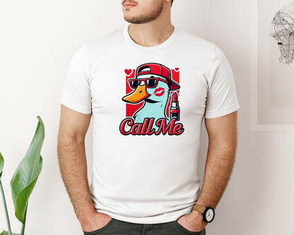 brand:Bella Canvas|color:White|Boys Valentines Valentines Duck Graphic T-Shirt