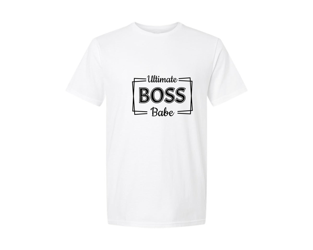 brand:Generic|color:White|Ultimate Boss Babe Mothers Day Graphic T-Shirt