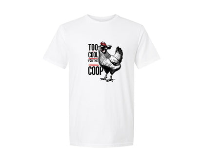 brand:Generic|color:White|Too Cool For The Coop Chicken File Graphic T-Shirt