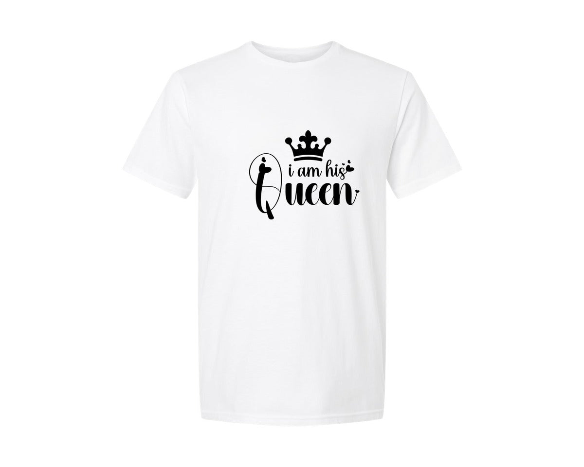 brand:Generic|color:White|Valentines Couple King Queen Quotes 2 Graphic T-Shirt