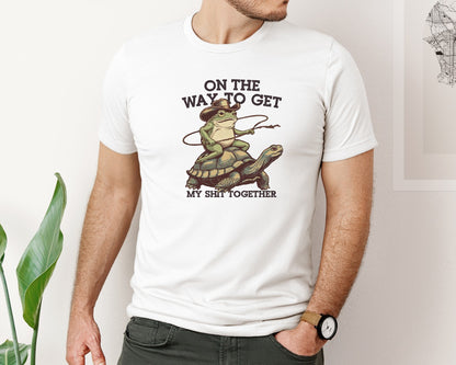 brand:Bella Canvas|color:White|Cowboy Frog Funny Quote Design Graphic T-Shirt
