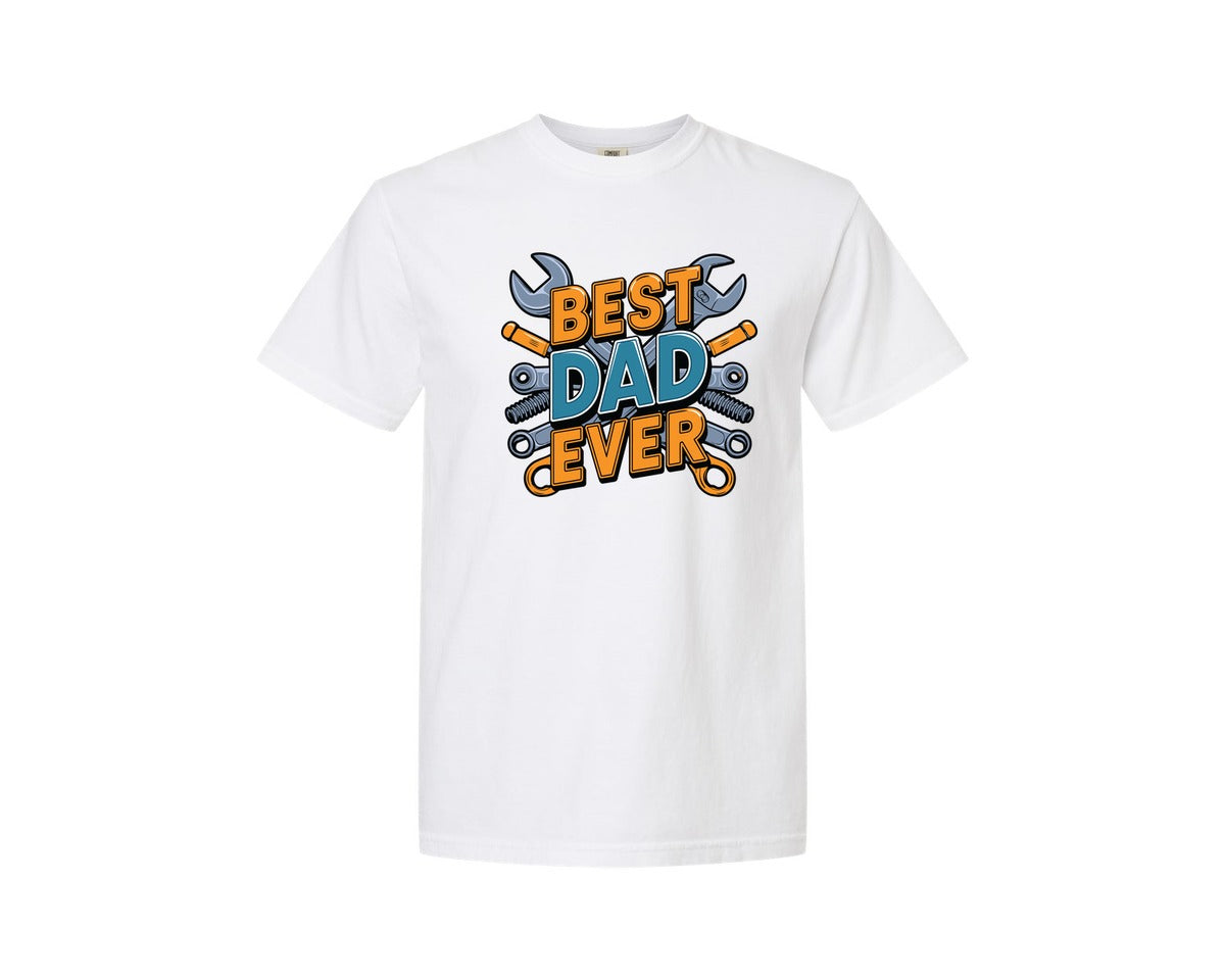 brand:Comfort Colors|color:White|Mechanic Dad 3 Graphic T-Shirt