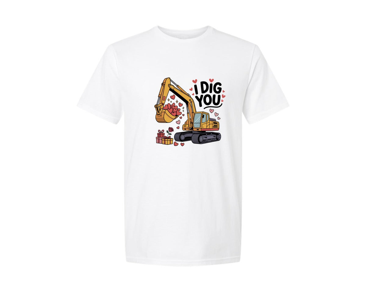brand:Generic|color:White|I Dig You Valentine Boy Kids Graphic T-Shirt