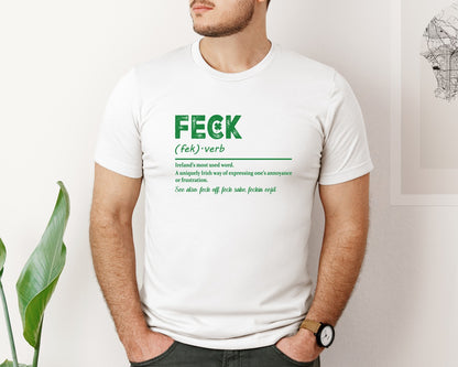 brand:Bella Canvas|color:White|Feck Irish St Patricks Day Graphic T-Shirt
