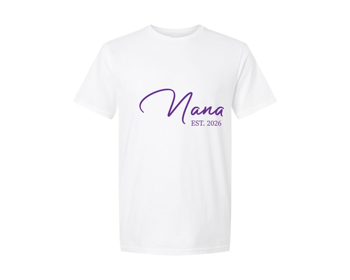 brand:Generic|color:White|Nana Est 2026 T Shirt Design Graphic T-Shirt