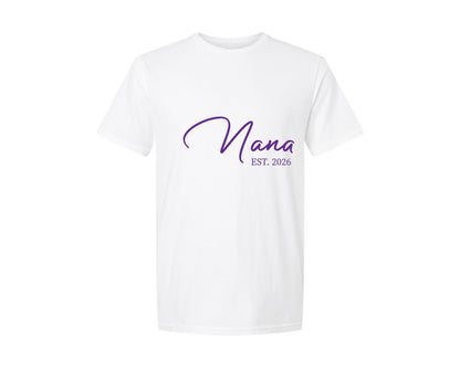 brand:Generic|color:White|Nana Est 2026 T Shirt Design Graphic T-Shirt