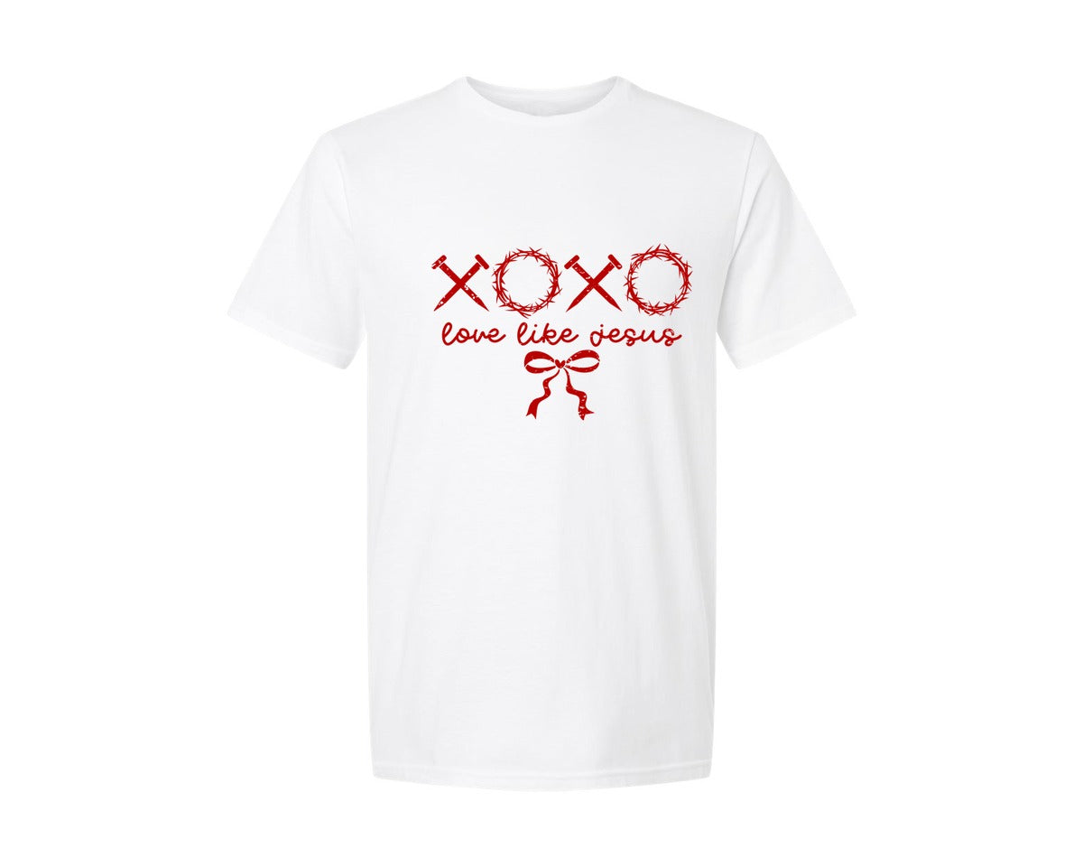 brand:Generic|color:White|Love Like Jesus Christian Love Graphic T-Shirt