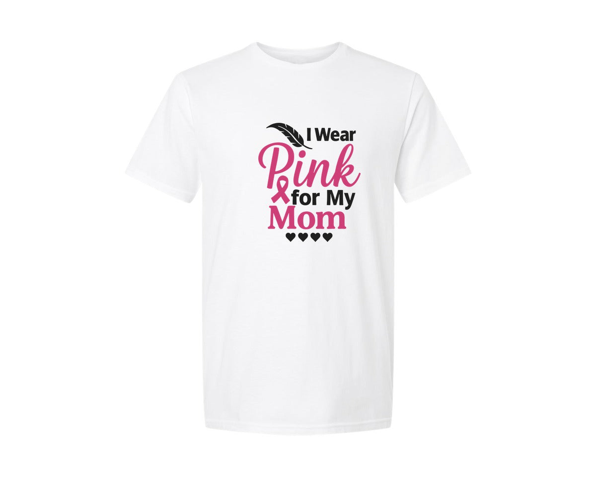 brand:Generic|color:White|Feather Ribbon Mom Graphic T-Shirt