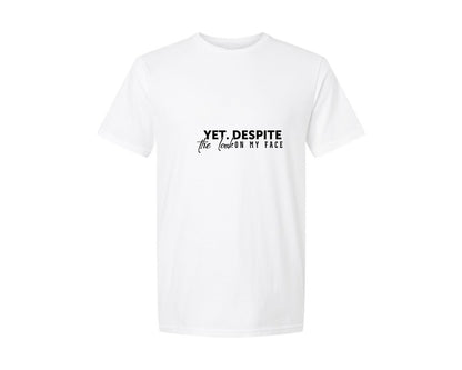 brand:Generic|color:White|Yet Despite The Look Sleeve Graphic T-Shirt