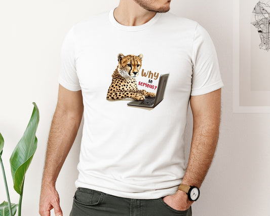 Tiger Typing On A Laptop T Shirt Print Graphic T-Shirt