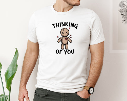 Thinking Of You Cute Voodoo Doll Graphic T-Shirt