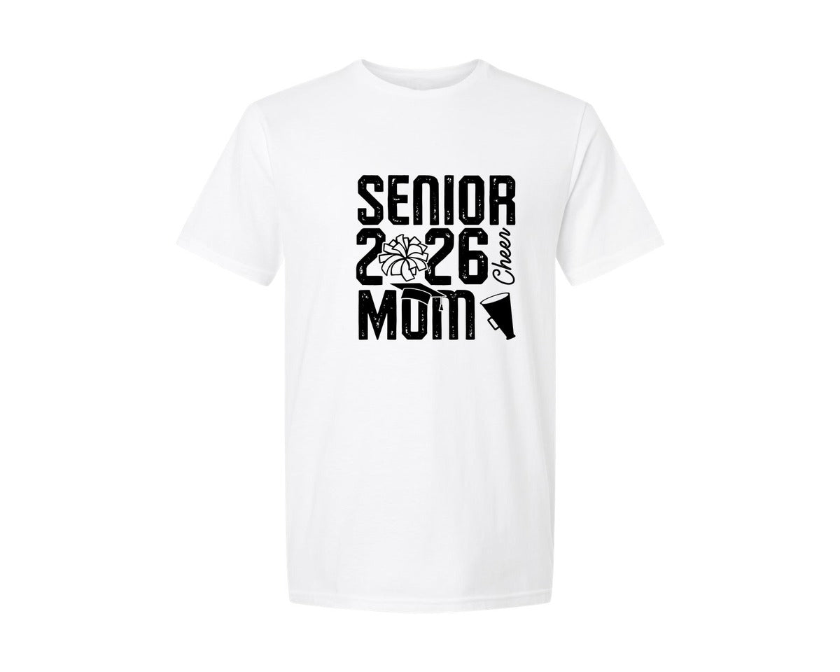 brand:Generic|color:White|Class Of 2026 Senior Cheer Mom 2026 Graphic T-Shirt