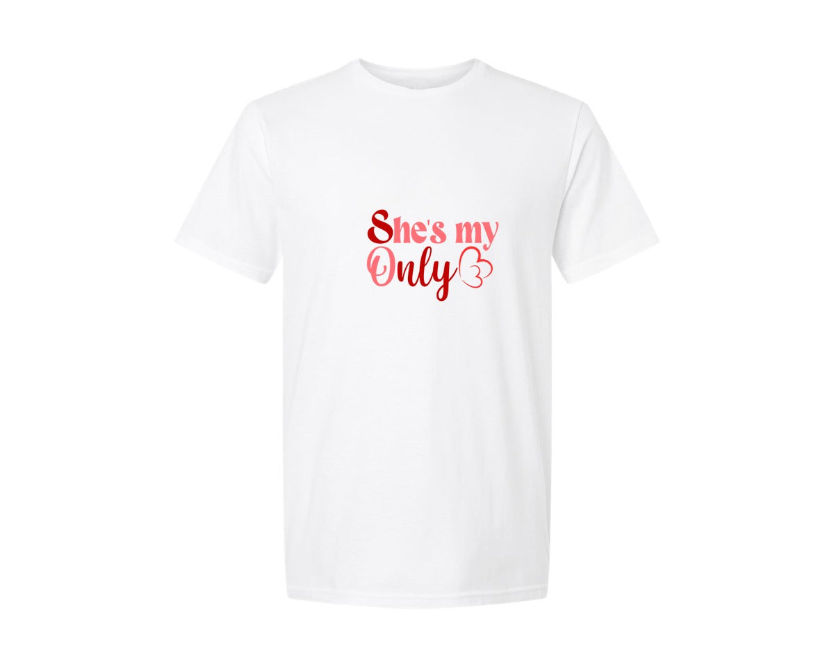 brand:Generic|color:White|Couple Valentine Pregnancy Announcement Graphic T-Shirt