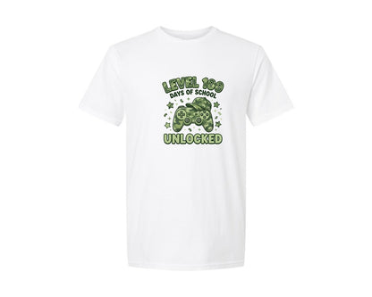 brand:Generic|color:White|Level 100 Days Of School Unlocked 15 Graphic T-Shirt