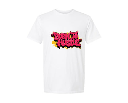 brand:Generic|color:White|Born To Hustle Graffiti Shirt Design Graphic T-Shirt