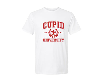 brand:Generic|color:White|Cupid University Valentines Day 2 Graphic T-Shirt