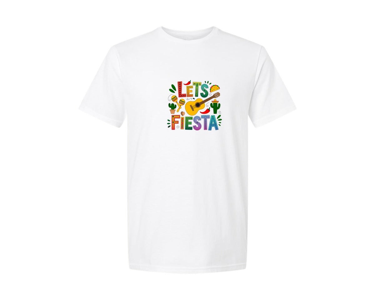 brand:Generic|color:White|Lets Fiesta Cinco De Mayo 3 Graphic T-Shirt