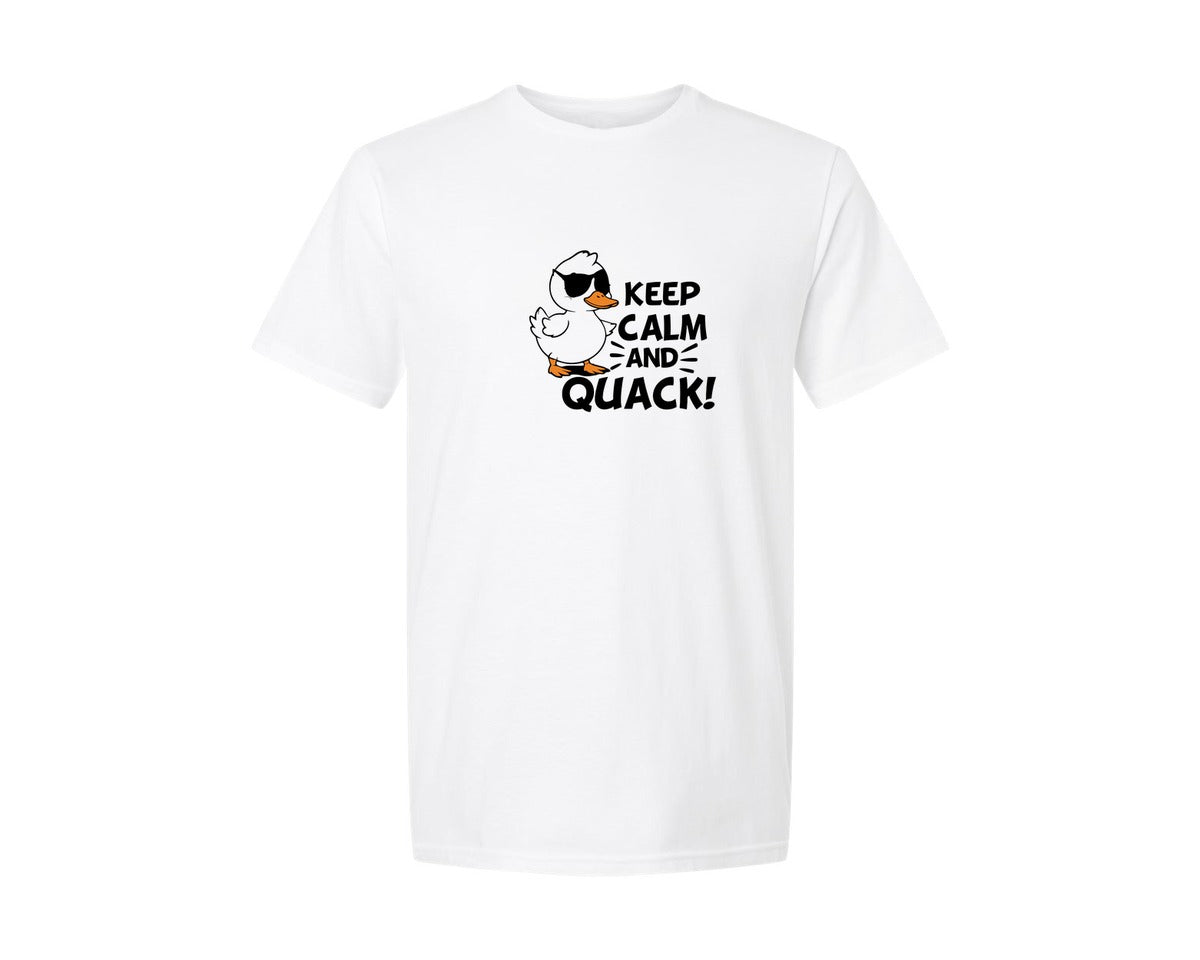 brand:Generic|color:White|Keep Calm And Quack Funny Duck T Shirt Graphic T-Shirt