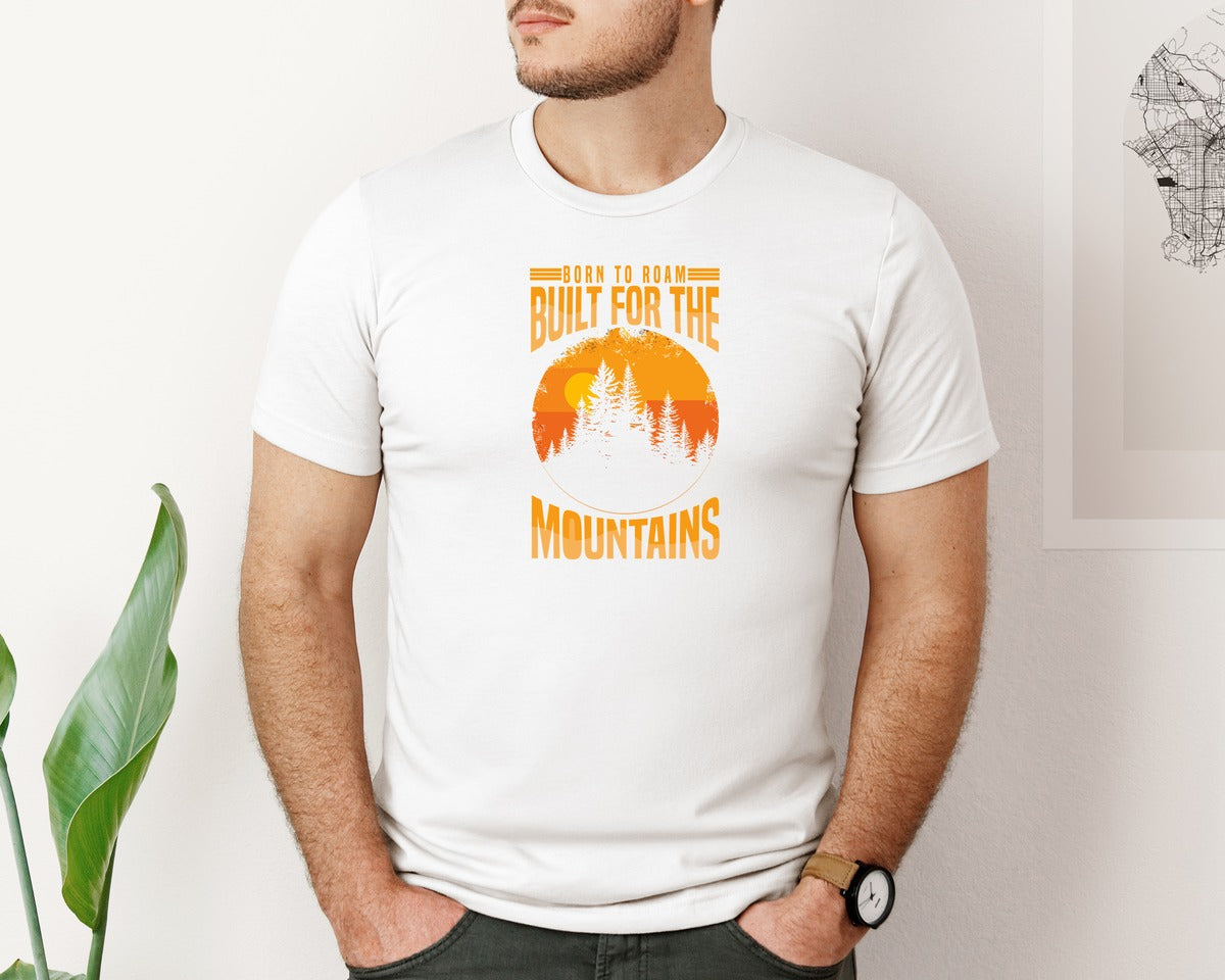 brand:Bella Canvas|color:White|Wild Life Experience Mountain Hiking Tee 6 Graphic T-Shirt
