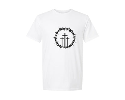 brand:Generic|color:White|Mens Christian Three Crosses Graphic T-Shirt